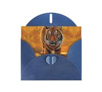 6x4-inch Blue Rising Sun Tiger print Greeting Card Set with Envelope - Wedding/Birthday Invitations