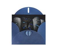 6x4-inch Blue Snake Wallpaper print Greeting Card Set with Envelope - Wedding/Birthday Invitations