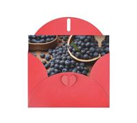 6x4 inch blueberry pulp Red prints greeting card with envelope, suitable for birthday wishes, wedding congratulations