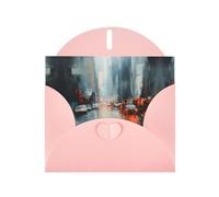 6x4 inch Blurred City Pink prints greeting card with envelope, suitable for birthday wishes, wedding congratulations