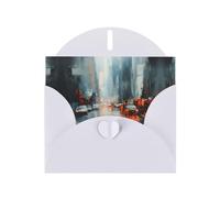 6x4 inch Blurred City White prints greeting card with envelope, suitable for birthday wishes, wedding congratulations