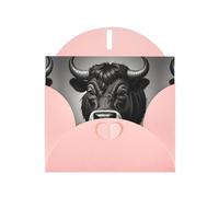 6x4 inch Bull head letter Pink prints greeting card with envelope, suitable for birthday wishes, wedding congratulations