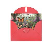 6x4 inch Butterfly Swarm Red prints greeting card with envelope, suitable for birthday wishes, wedding congratulations