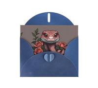 6x4 inch cartoon line snake Blue prints greeting card with envelope, suitable for birthday wishes, wedding congratulations