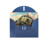 6x4 inch Chameleon Model Blue prints greeting card with envelope, suitable for birthday wishes, wedding congratulations