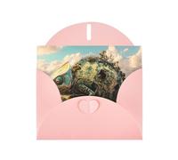 6x4 inch Chameleon Model Pink prints greeting card with envelope, suitable for birthday wishes, wedding congratulations