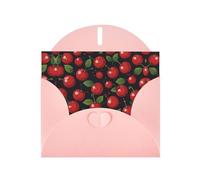 6x4 inch cherry background Pink prints greeting card with envelope, suitable for birthday wishes, wedding congratulations