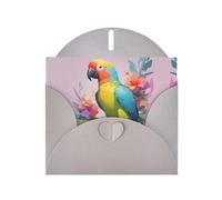 6x4 inch Circuit Parrot Gray prints greeting card with envelope, suitable for birthday wishes, wedding congratulations