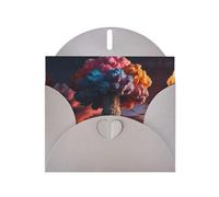 6x4 inch Colorful mushroom cloud Gray prints greeting card with envelope, suitable for birthday wishes, wedding congratulations
