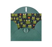 6x4 inch Cute cartoon frog Dark Green prints greeting card with envelope, suitable for birthday wishes, wedding congratulations