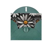 6x4 inch Daisy gothic abstract Dark Green prints greeting card with envelope, suitable for birthday wishes, wedding congratulations