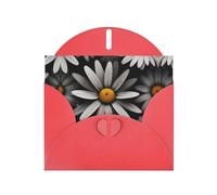 6x4 inch Daisy gothic abstract Red prints greeting card with envelope, suitable for birthday wishes, wedding congratulations