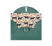 6x4-inch Dark Green Cattle Farm Sanctuary print Greeting Card Set with Envelope - Wedding/Birthday Invitations