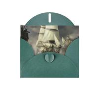 6x4-inch Dark Green Cool Cruise Ship print Greeting Card Set with Envelope - Wedding/Birthday Invitations