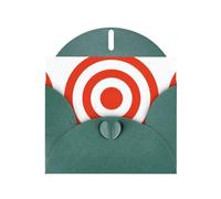 6x4-inch Dark Green design target print Greeting Card Set with Envelope - Wedding/Birthday Invitations