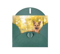 6x4-inch Dark Green Maple German Shepherd Dog print Greeting Card Set with Envelope - Wedding/Birthday Invitations