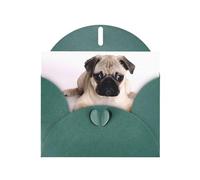 6x4-inch Dark Green Paddy Dog print Greeting Card Set with Envelope - Wedding/Birthday Invitations