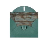 6x4-inch Dark Green Rustic Old Barn Wood print Greeting Card Set with Envelope - Wedding/Birthday Invitations