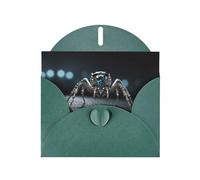 6x4 inch Diamond Spider Dark Green prints greeting card with envelope, suitable for birthday wishes, wedding congratulations