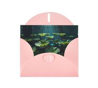 6x4 inch forest lotus leaf dream core Pink prints greeting card with envelope, suitable for birthday wishes, wedding congratulations