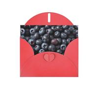 6x4 inch Fresh blueberry pulp Red prints greeting card with envelope, suitable for birthday wishes, wedding congratulations