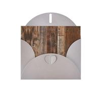 6x4-inch Gray Brown Wooden print Greeting Card Set with Envelope - Wedding/Birthday Invitations