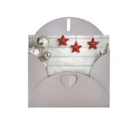 6x4-inch Gray Christmas Tree and Bells print Greeting Card Set with Envelope - Wedding/Birthday Invitations