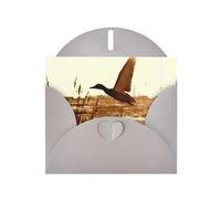 6x4-inch Gray Duck Fly Upon River print Greeting Card Set with Envelope - Wedding/Birthday Invitations