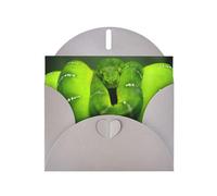 6x4-inch Gray Green Snake print Greeting Card Set with Envelope - Wedding/Birthday Invitations