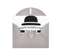6x4-inch Gray Happy Fathers Day To The Best Dad print Greeting Card Set with Envelope - Wedding/Birthday Invitations