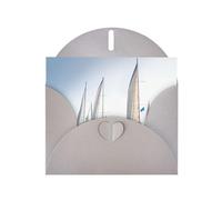6x4-inch Gray Ocean Sailing print Greeting Card Set with Envelope - Wedding/Birthday Invitations
