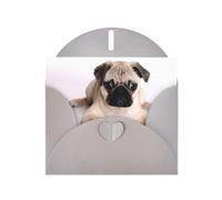 6x4-inch Gray Paddy Dog print Greeting Card Set with Envelope - Wedding/Birthday Invitations