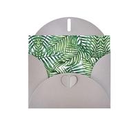 6x4-inch Gray Tropical Palm Tree Leaves Watercolor print Greeting Card Set with Envelope - Wedding/Birthday Invitations