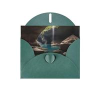 6x4 inch Hidden underground river Dark Green prints greeting card with envelope, suitable for birthday wishes, wedding congratulations