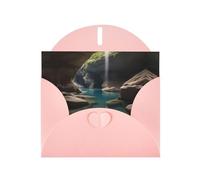 6x4 inch Hidden underground river Pink prints greeting card with envelope, suitable for birthday wishes, wedding congratulations
