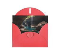 6x4 inch Hidden underground river Red prints greeting card with envelope, suitable for birthday wishes, wedding congratulations