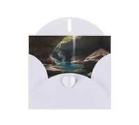 6x4 inch Hidden underground river White prints greeting card with envelope, suitable for birthday wishes, wedding congratulations