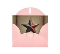 6x4 inch Line five-pointed star Pink prints greeting card with envelope, suitable for birthday wishes, wedding congratulations