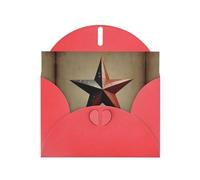 6x4 inch Line five-pointed star Red prints greeting card with envelope, suitable for birthday wishes, wedding congratulations