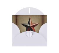 6x4 inch Line five-pointed star White prints greeting card with envelope, suitable for birthday wishes, wedding congratulations