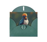 6x4 inch Lucky Bird Dark Green prints greeting card with envelope, suitable for birthday wishes, wedding congratulations