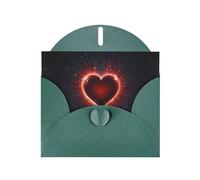 6x4 inch My heart Dark Green prints greeting card with envelope, suitable for birthday wishes, wedding congratulations