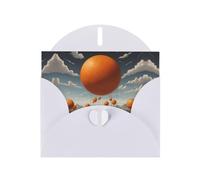 6x4 inch Orange Earth White prints greeting card with envelope, suitable for birthday wishes, wedding congratulations