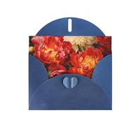 6x4 inch peony bush Blue prints greeting card with envelope, suitable for birthday wishes, wedding congratulations