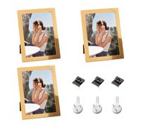 6x4 Inch Photo Frame Set, 3 Pack Wood Photo Picture Frame with Glass Window, 6x4 Small Oxford Modern Gallery Picture Frames for Tabletop or Wallmounted