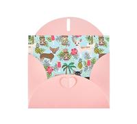 6x4-inch Pink Chihuahua Dog Pineapple print Greeting Card Set with Envelope - Wedding/Birthday Invitations