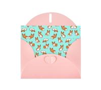 6x4-inch Pink Corgi Cute Dog print Greeting Card Set with Envelope - Wedding/Birthday Invitations
