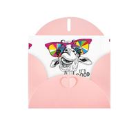 6x4-inch Pink cute funny giraffe print Greeting Card Set with Envelope - Wedding/Birthday Invitations
