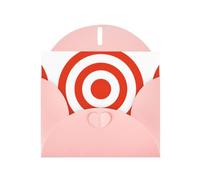 6x4-inch Pink design target print Greeting Card Set with Envelope - Wedding/Birthday Invitations