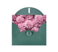 6x4 inch Pink Flowers Dark Green prints greeting card with envelope, suitable for birthday wishes, wedding congratulations
